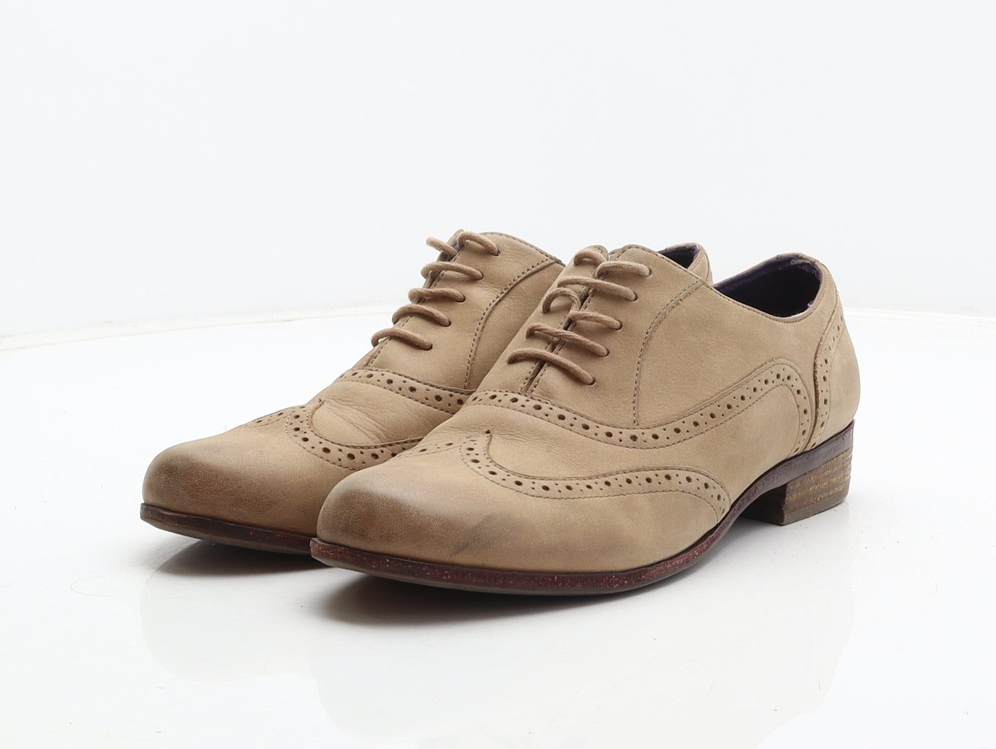 Clarks Womens Brown Leather Oxford Casual UK 6 - Brogue Style