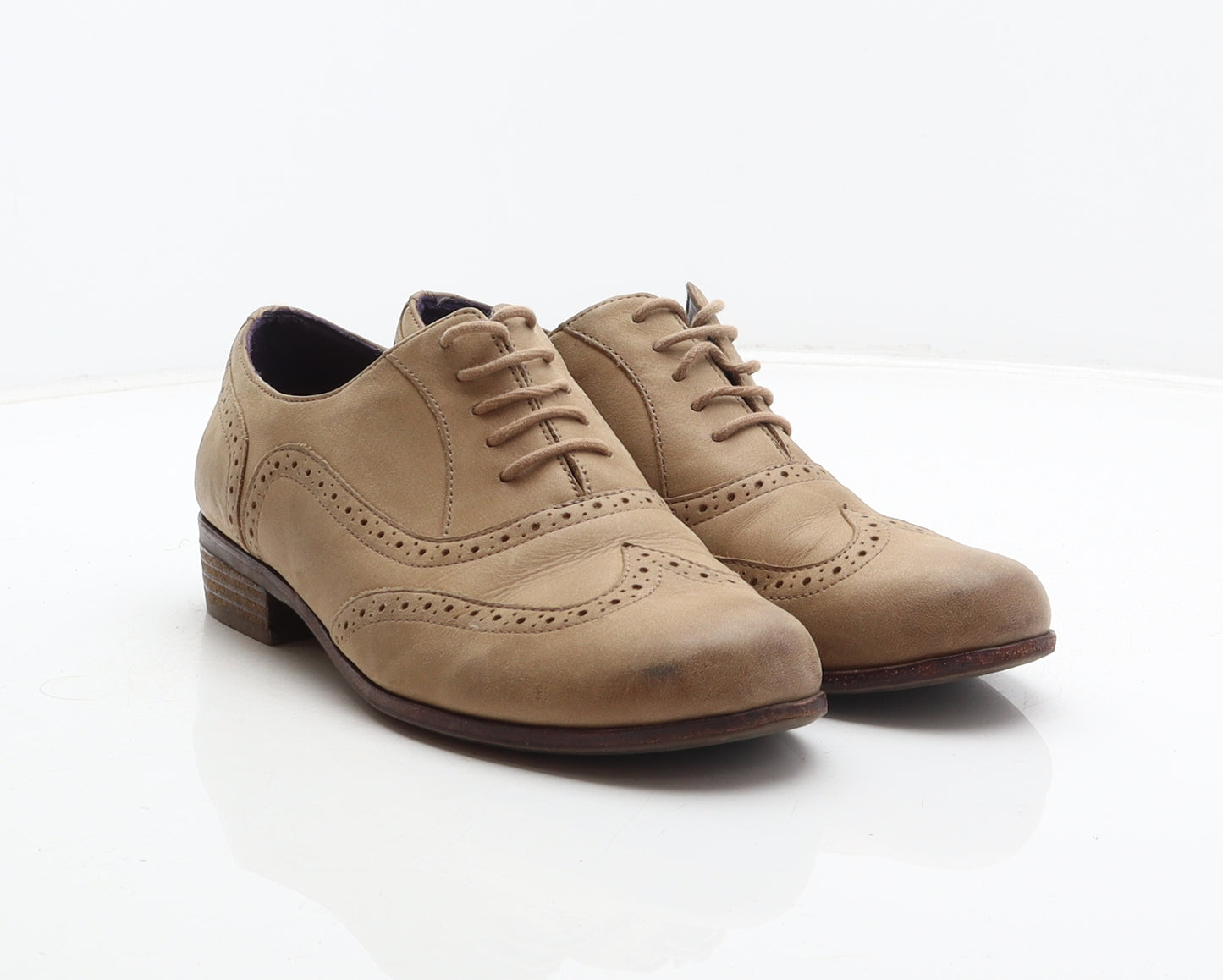 Clarks Womens Brown Leather Oxford Casual UK 6 - Brogue Style
