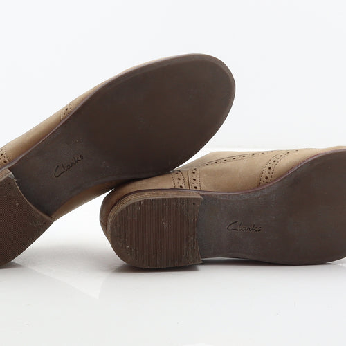 Clarks Womens Brown Leather Oxford Casual UK 6 - Brogue Style