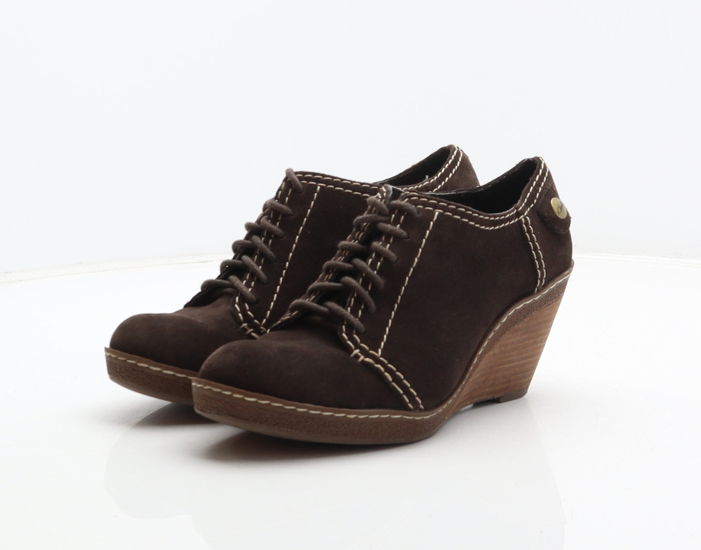 Clarks Womens Brown Suede Bootie Boot UK 4