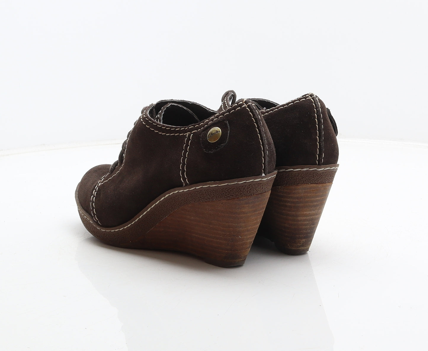 Clarks Womens Brown Suede Bootie Boot UK 4