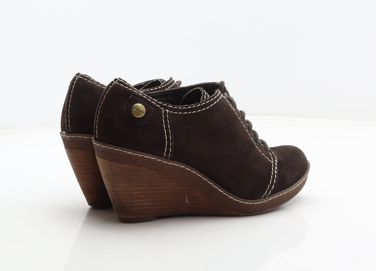 Clarks Womens Brown Suede Bootie Boot UK 4