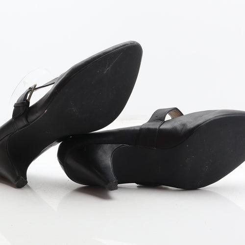 Evans Womens Black Leather Court Heel UK 9 - Essence