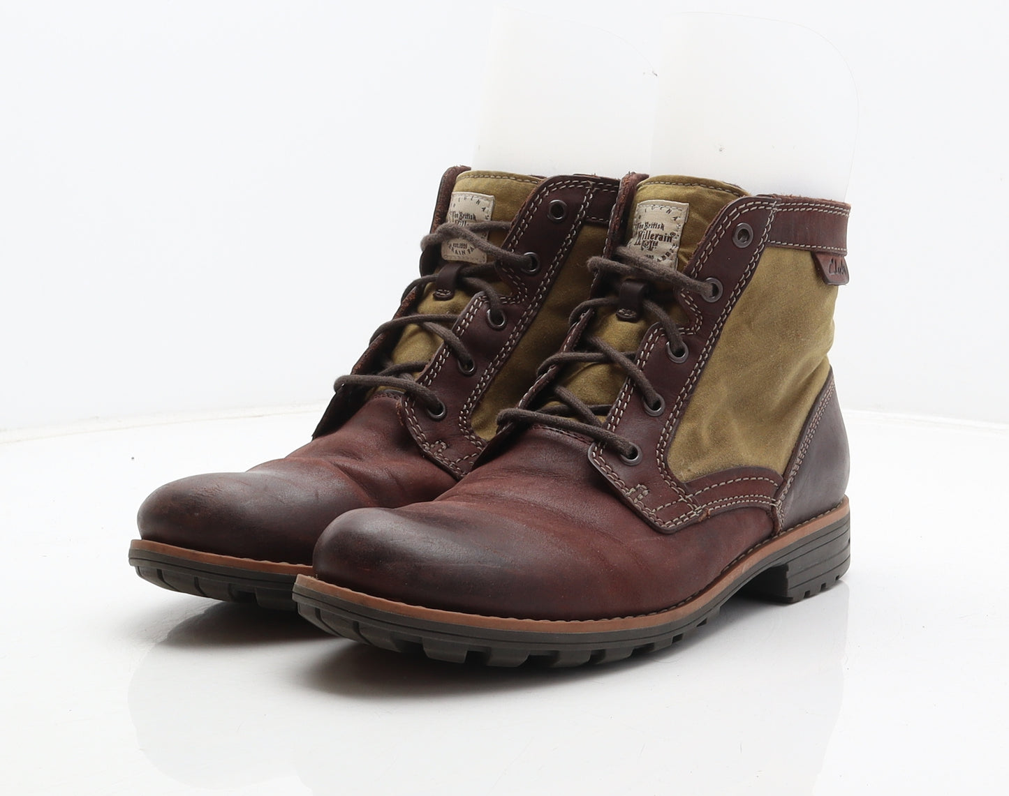Clarks Mens Brown Leather Combat Boot UK 7.5