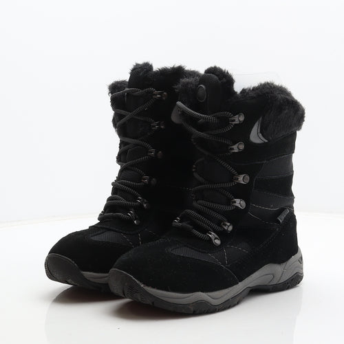 Khombu Womens Black Suede Snow Boot Boot UK 4
