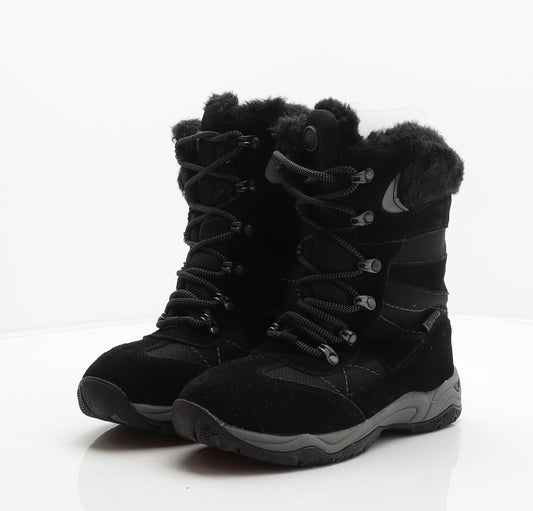 Khombu Womens Black Suede Snow Boot Boot UK 4