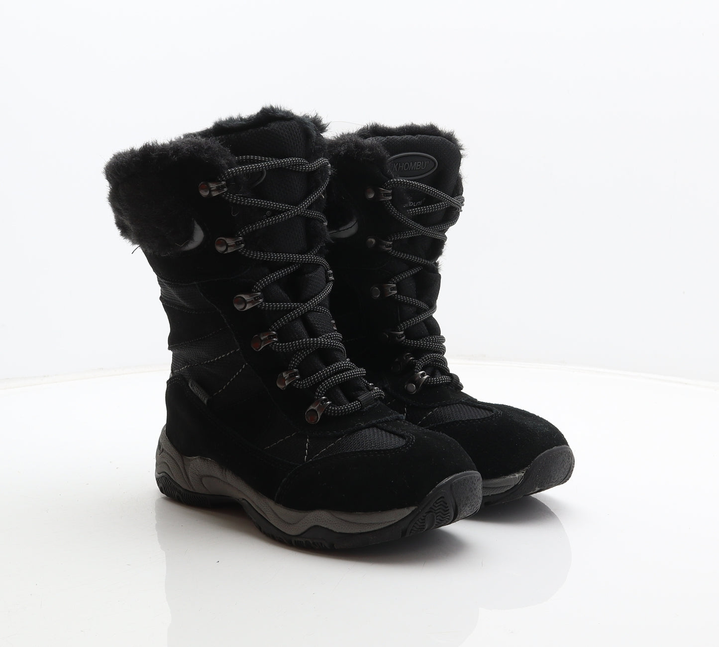 Khombu Womens Black Suede Snow Boot Boot UK 4
