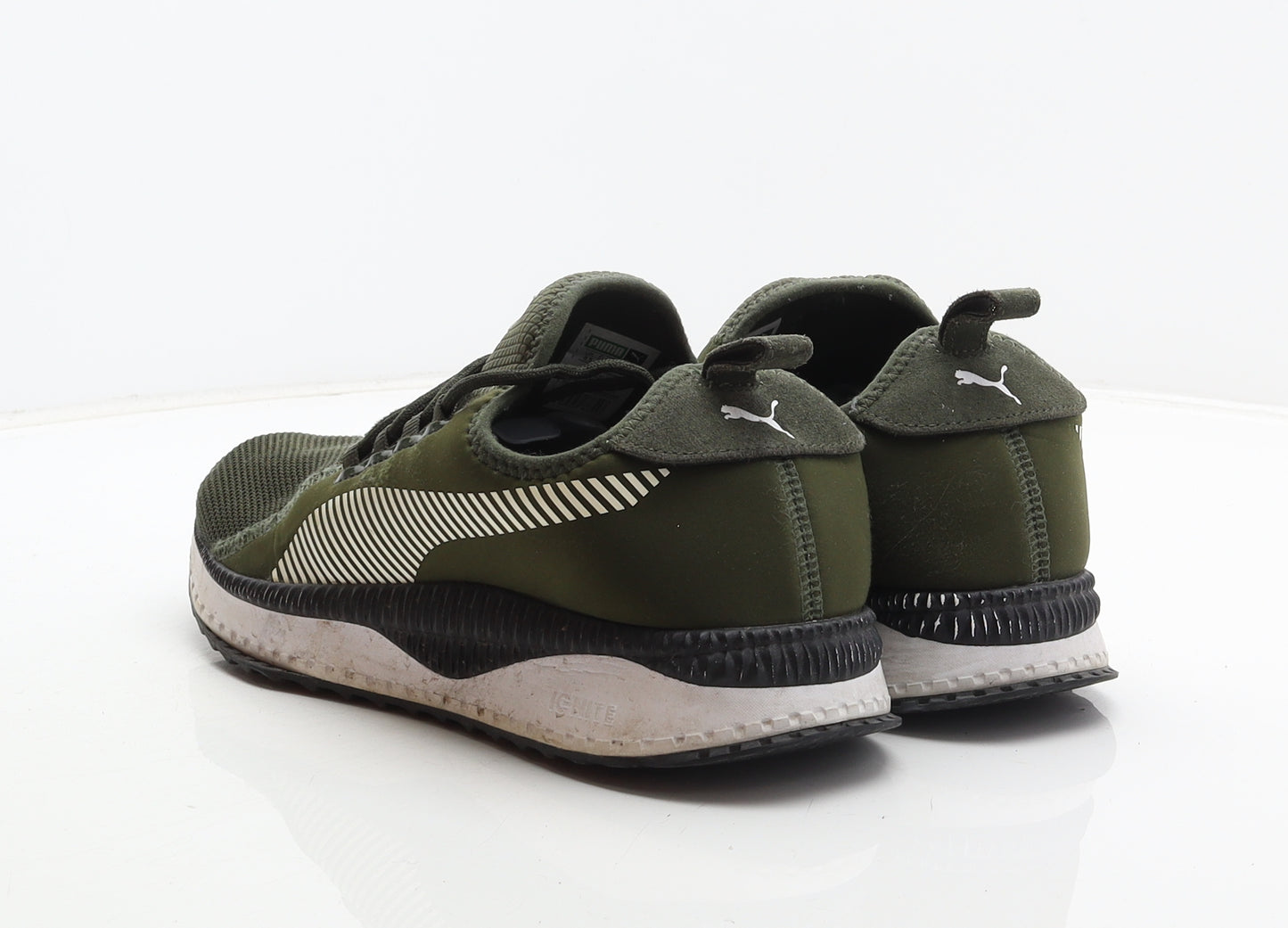 PUMA Mens Green Striped Polyester Trainer UK 8.5 42.5