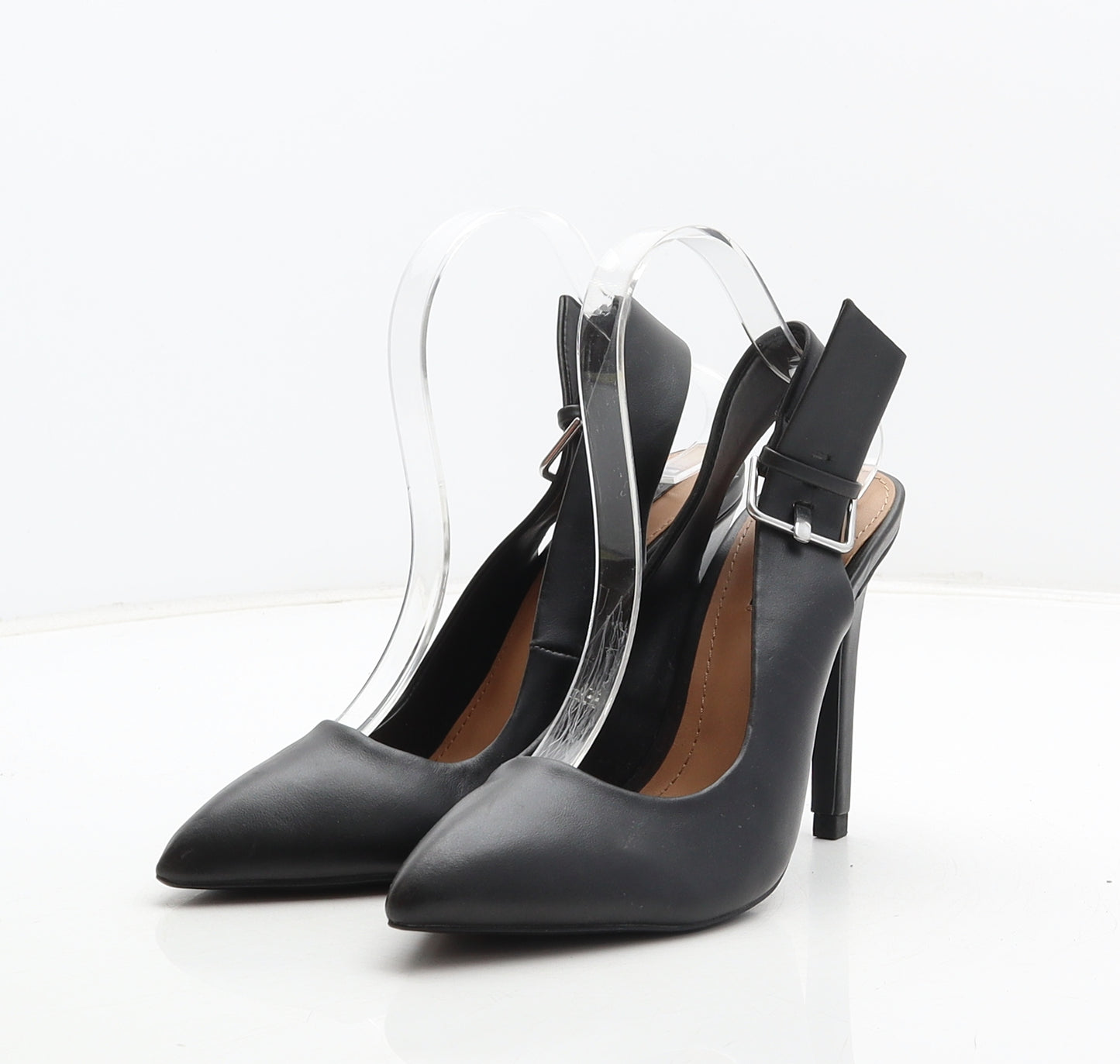 Zara Womens Black Synthetic Slingback Heel UK 4 37