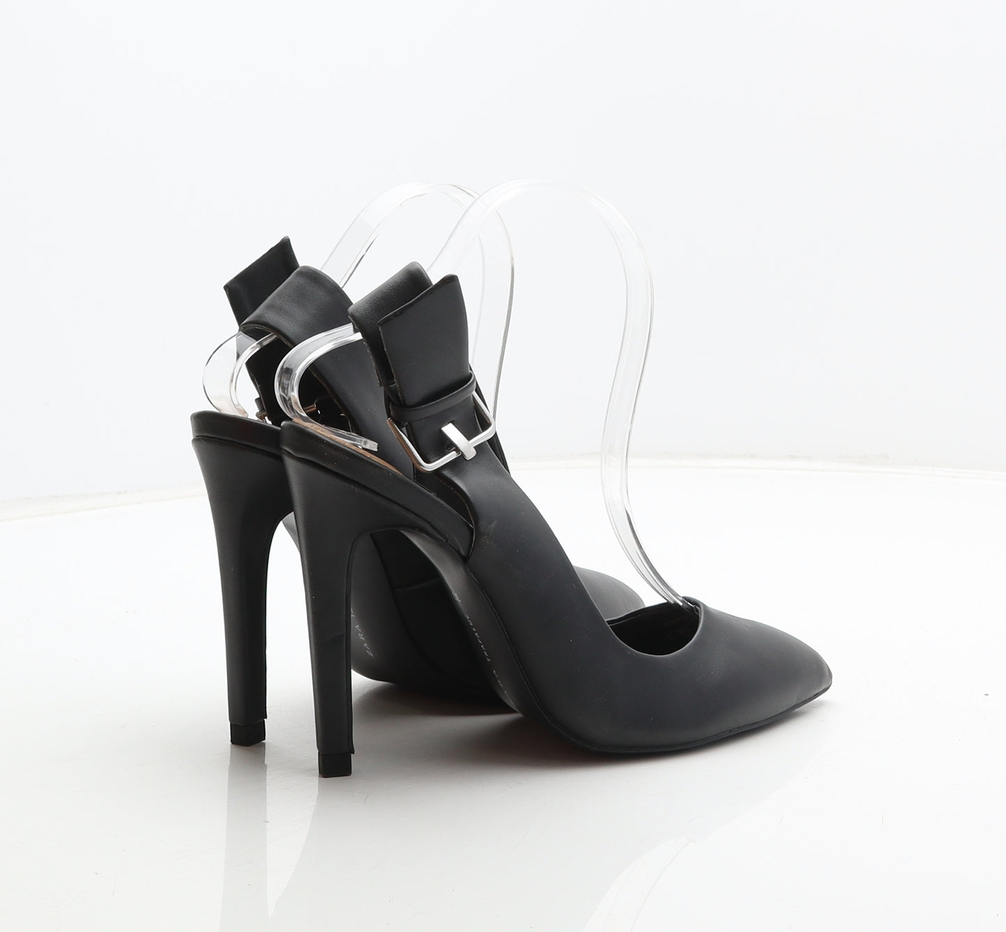 Zara Womens Black Synthetic Slingback Heel UK 4 37