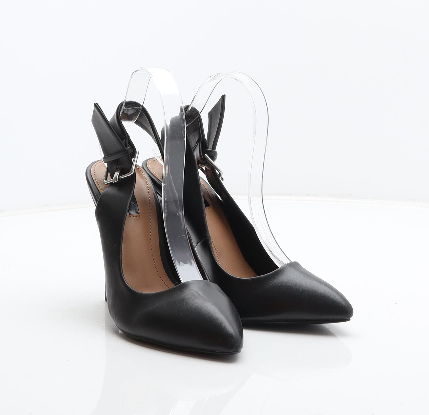 Zara Womens Black Synthetic Slingback Heel UK 4 37