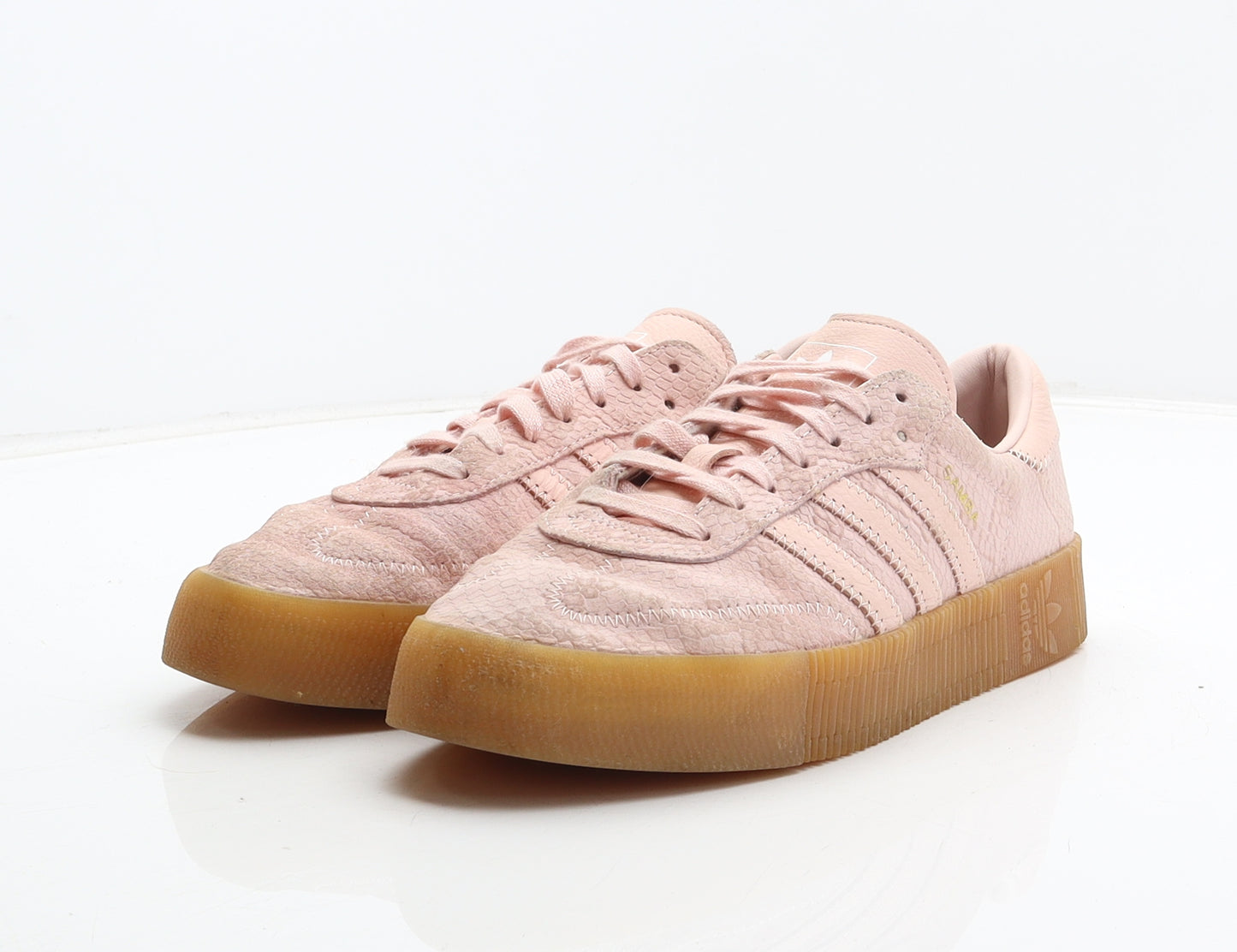 PUMA Womens Pink Animal Print Leather Trainer UK 6.5 40 - Snake skin print, Samba