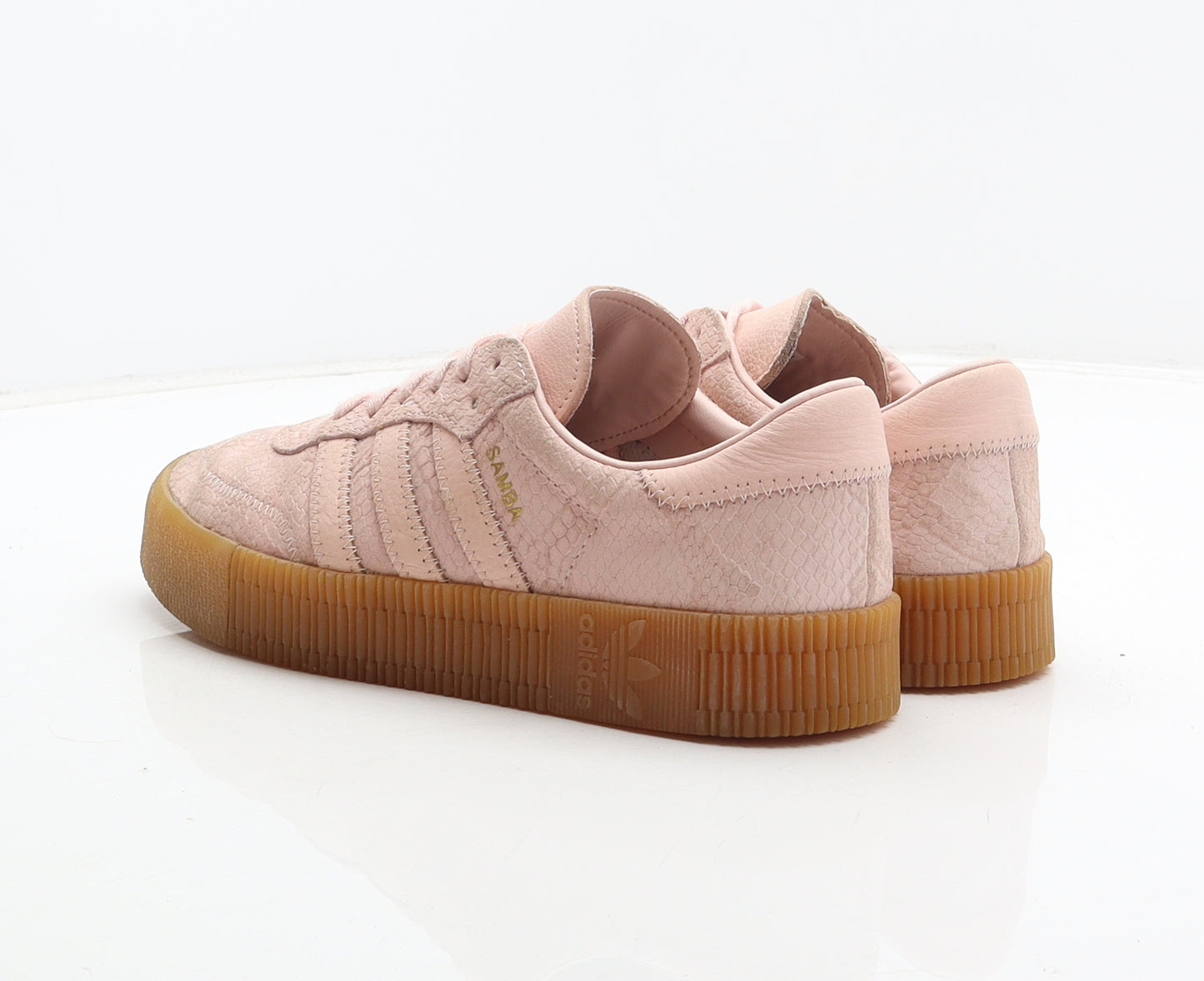 PUMA Womens Pink Animal Print Leather Trainer UK 6.5 40 - Snake skin print, Samba