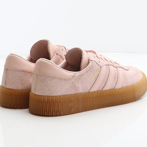 PUMA Womens Pink Animal Print Leather Trainer UK 6.5 40 - Snake skin print, Samba