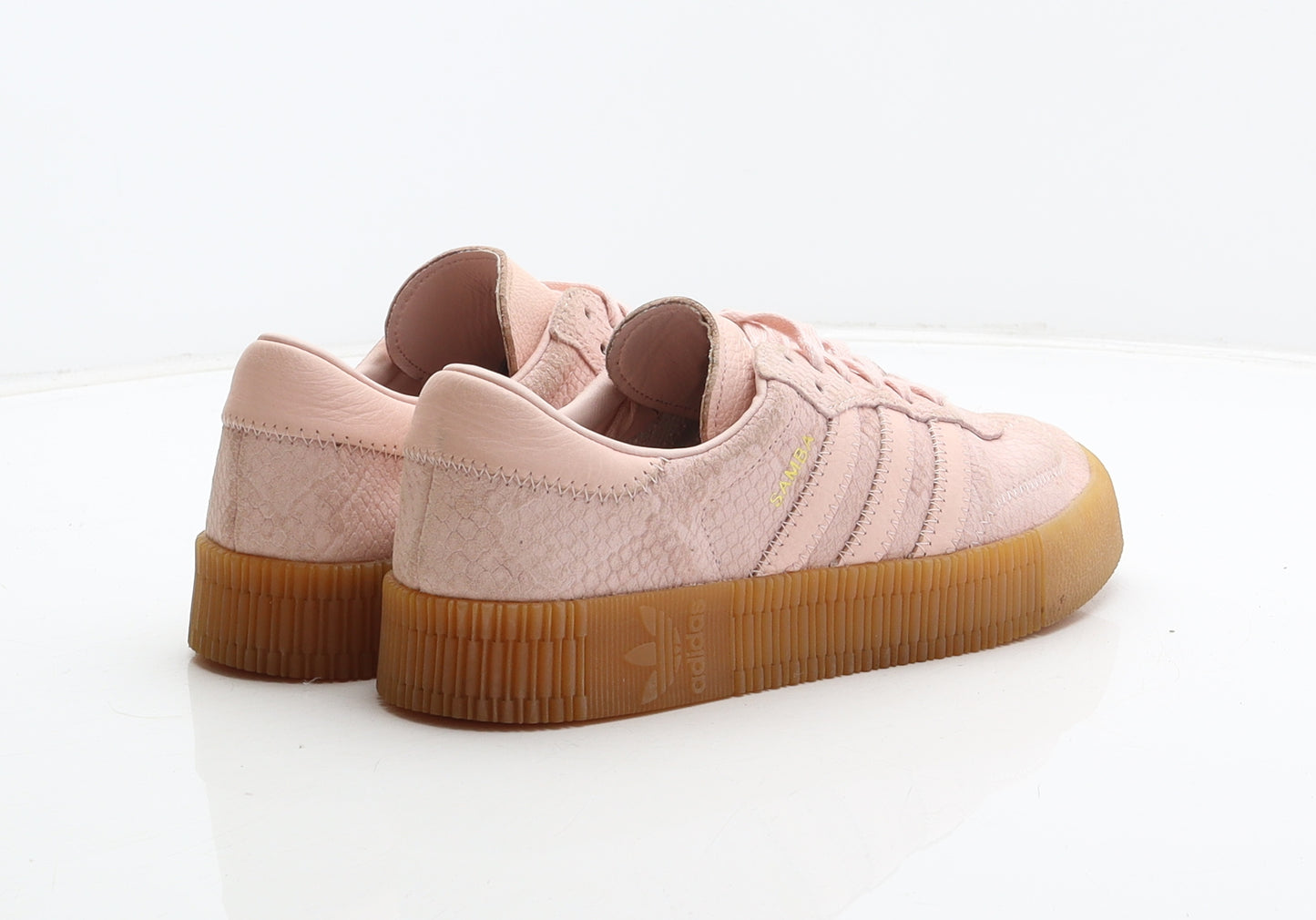 PUMA Womens Pink Animal Print Leather Trainer UK 6.5 40 - Snake skin print, Samba