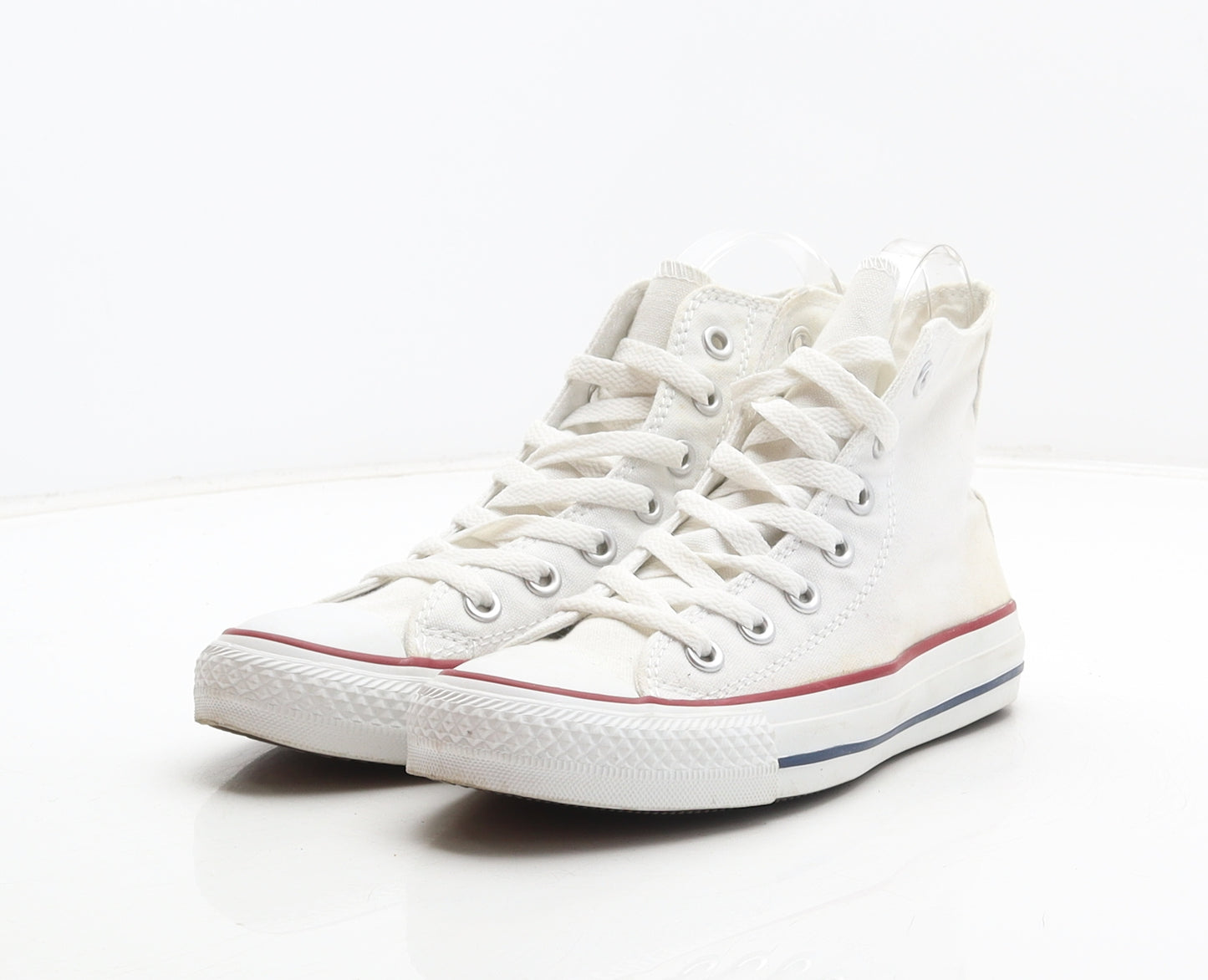 Converse Girls White Fabric Trainer UK 3 30 - Unisex