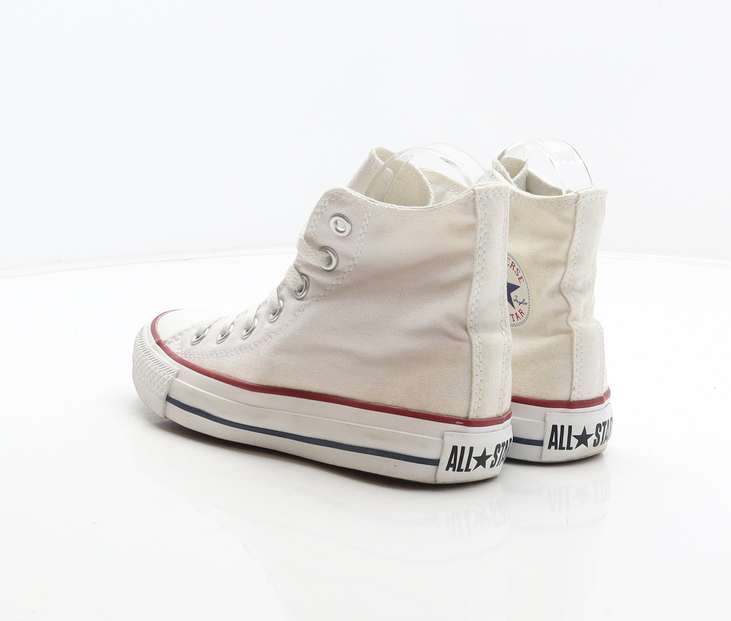 Converse Girls White Fabric Trainer UK 3 30 - Unisex