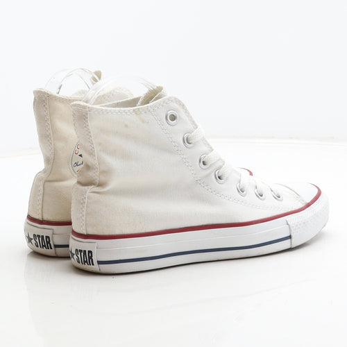 Converse Girls White Fabric Trainer UK 3 30 - Unisex