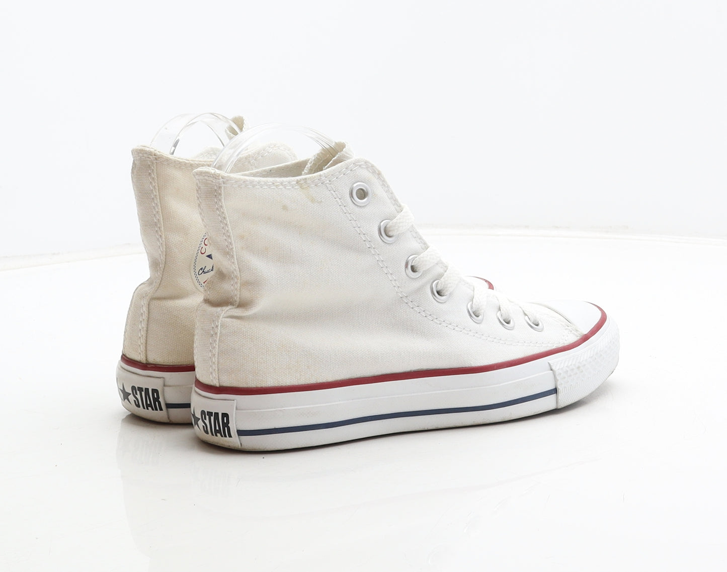 Converse Girls White Fabric Trainer UK 3 30 - Unisex