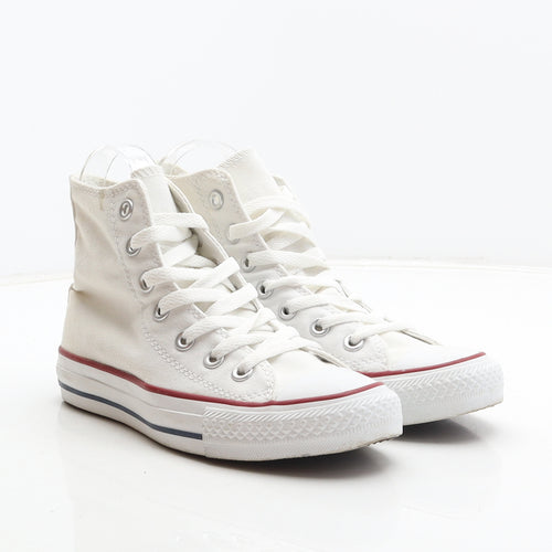 Converse Girls White Fabric Trainer UK 3 30 - Unisex