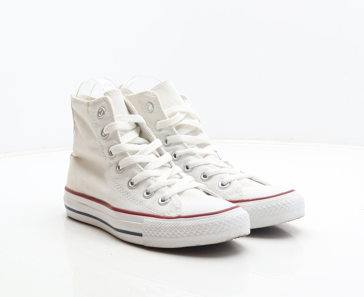 Converse Girls White Fabric Trainer UK 3 30 - Unisex