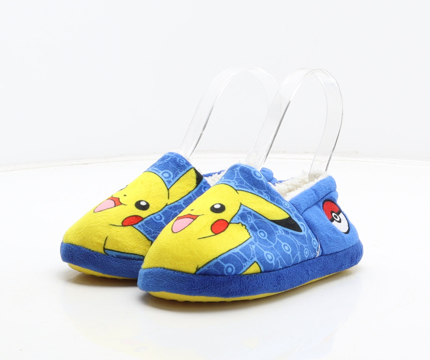 Pokemon Boys Blue Polyester Slip On Slipper UK 10 - Pikachu design