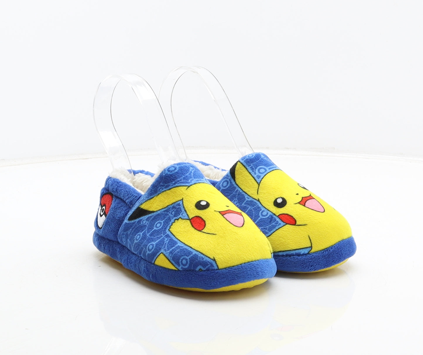Pokemon Boys Blue Polyester Slip On Slipper UK 10 - Pikachu design