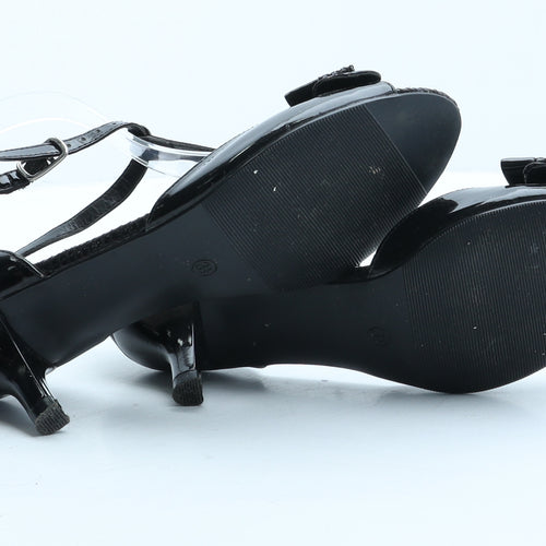 Garfield & Marks Womens Black Synthetic Strappy Heel UK 3.5