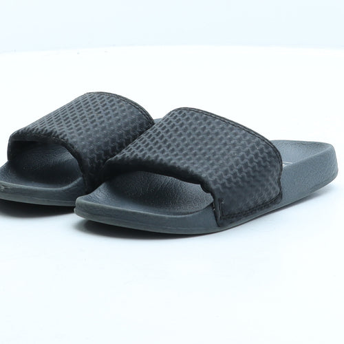 Preworn Boys Black Rubber Slip On Sandal UK 10