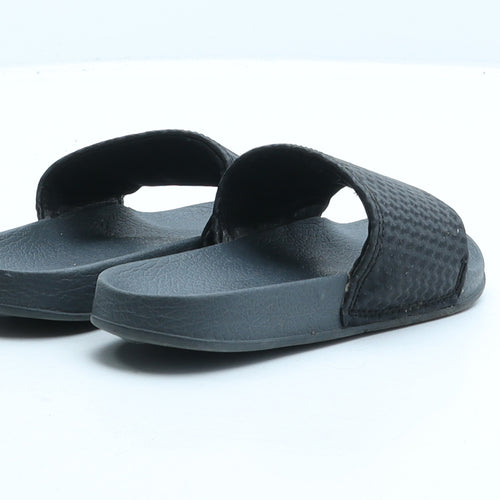 Preworn Boys Black Rubber Slip On Sandal UK 10