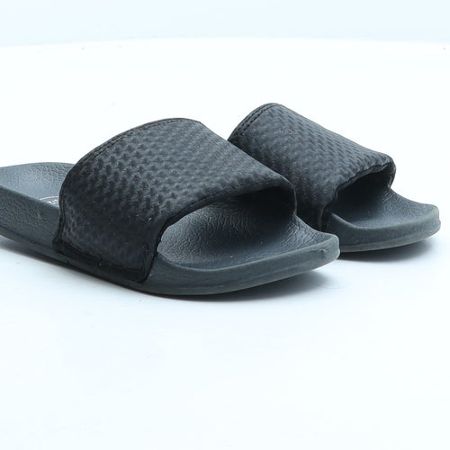 Preworn Boys Black Rubber Slip On Sandal UK 10
