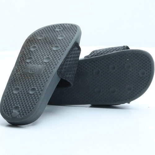 Preworn Boys Black Rubber Slip On Sandal UK 10