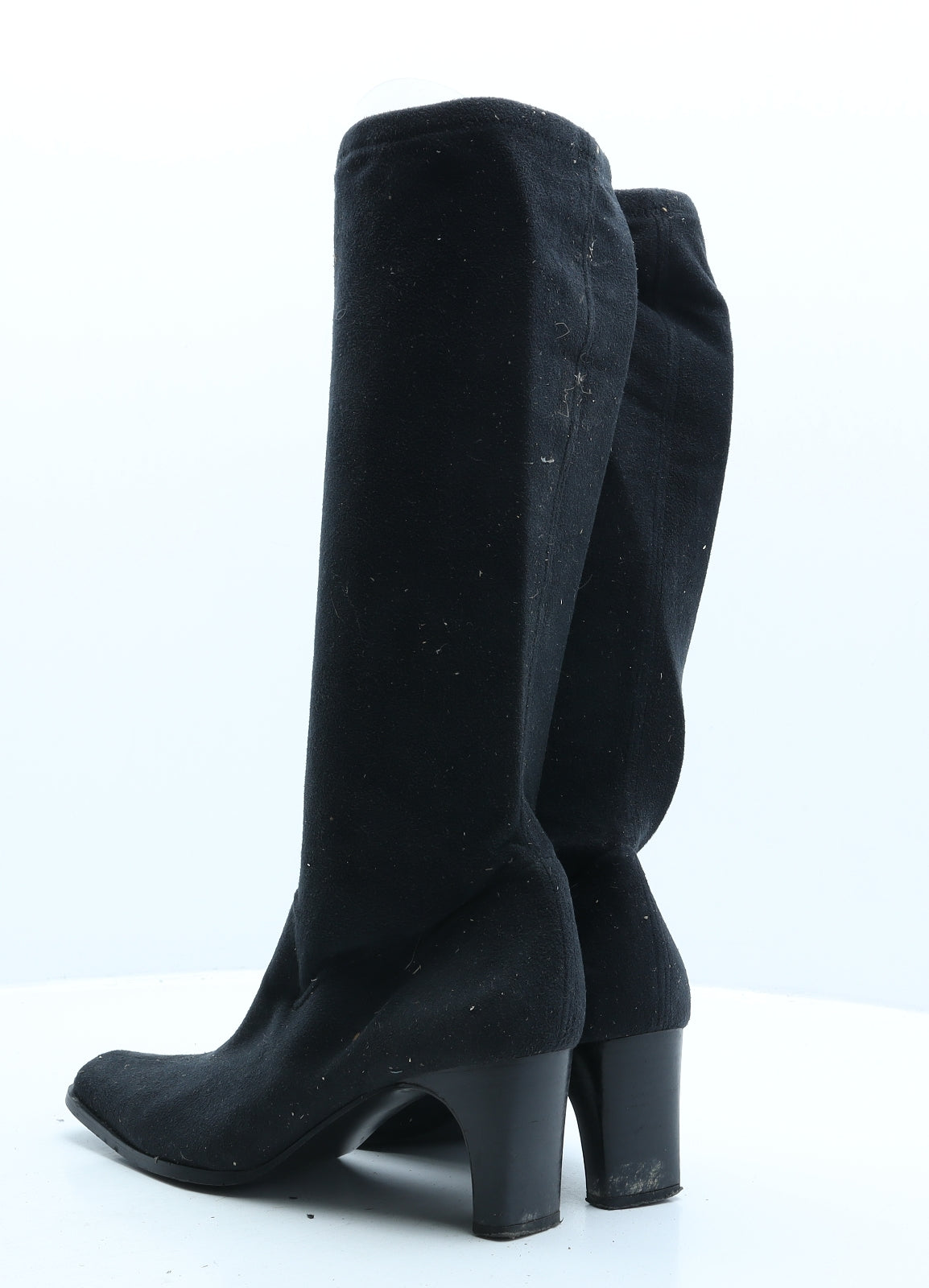 Preworn Womens Black Fabric Slip On Boot UK 6 39
