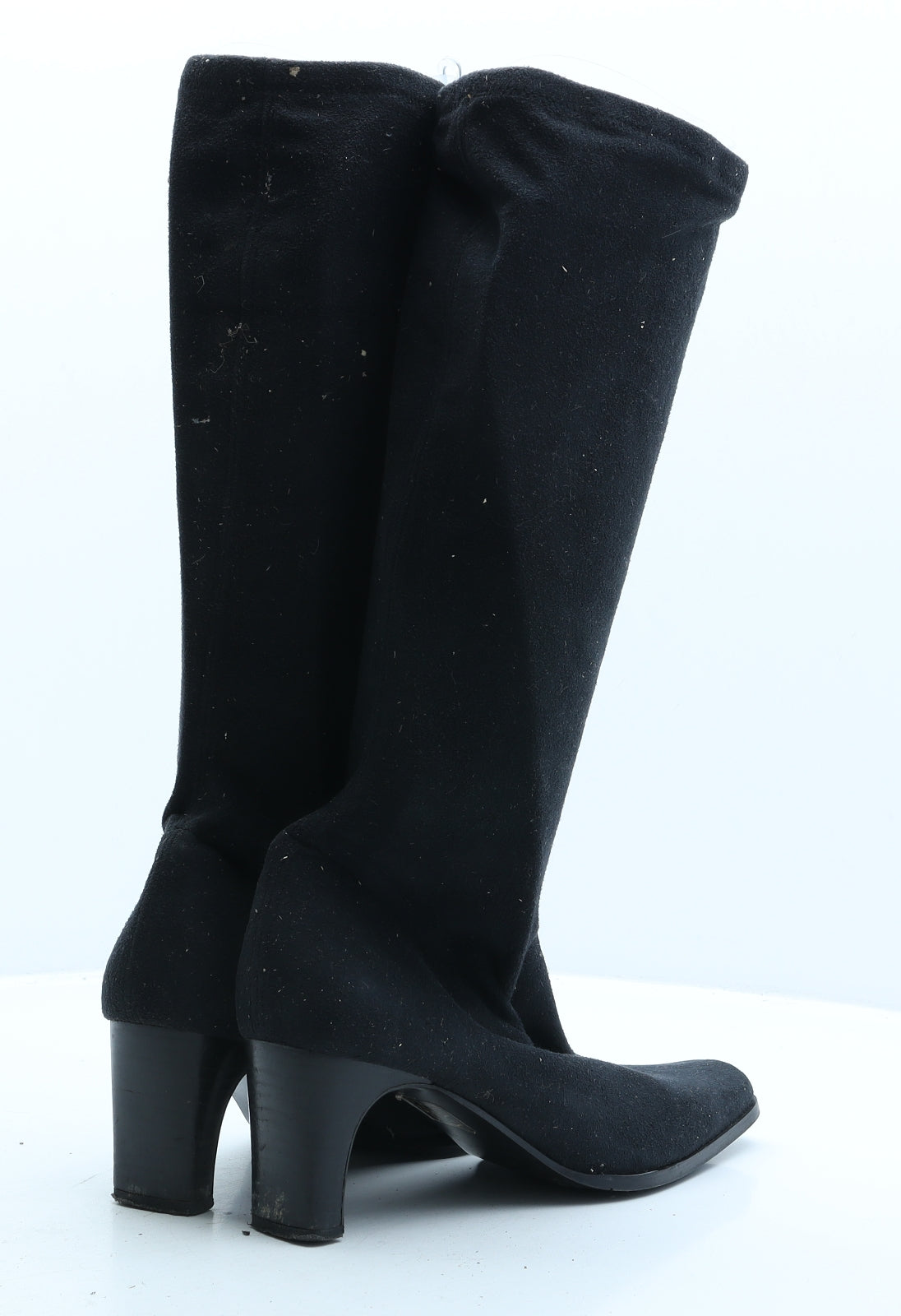 Preworn Womens Black Fabric Slip On Boot UK 6 39
