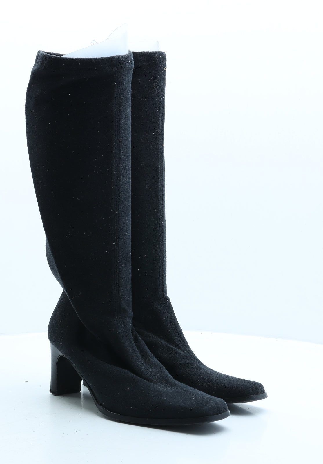 Preworn Womens Black Fabric Slip On Boot UK 6 39