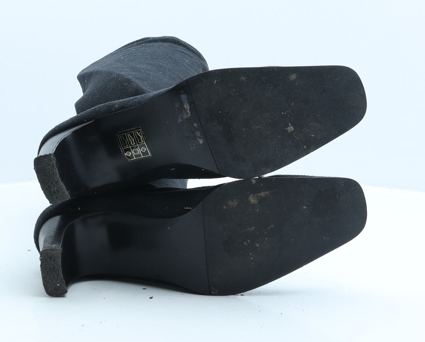 Preworn Womens Black Fabric Slip On Boot UK 6 39