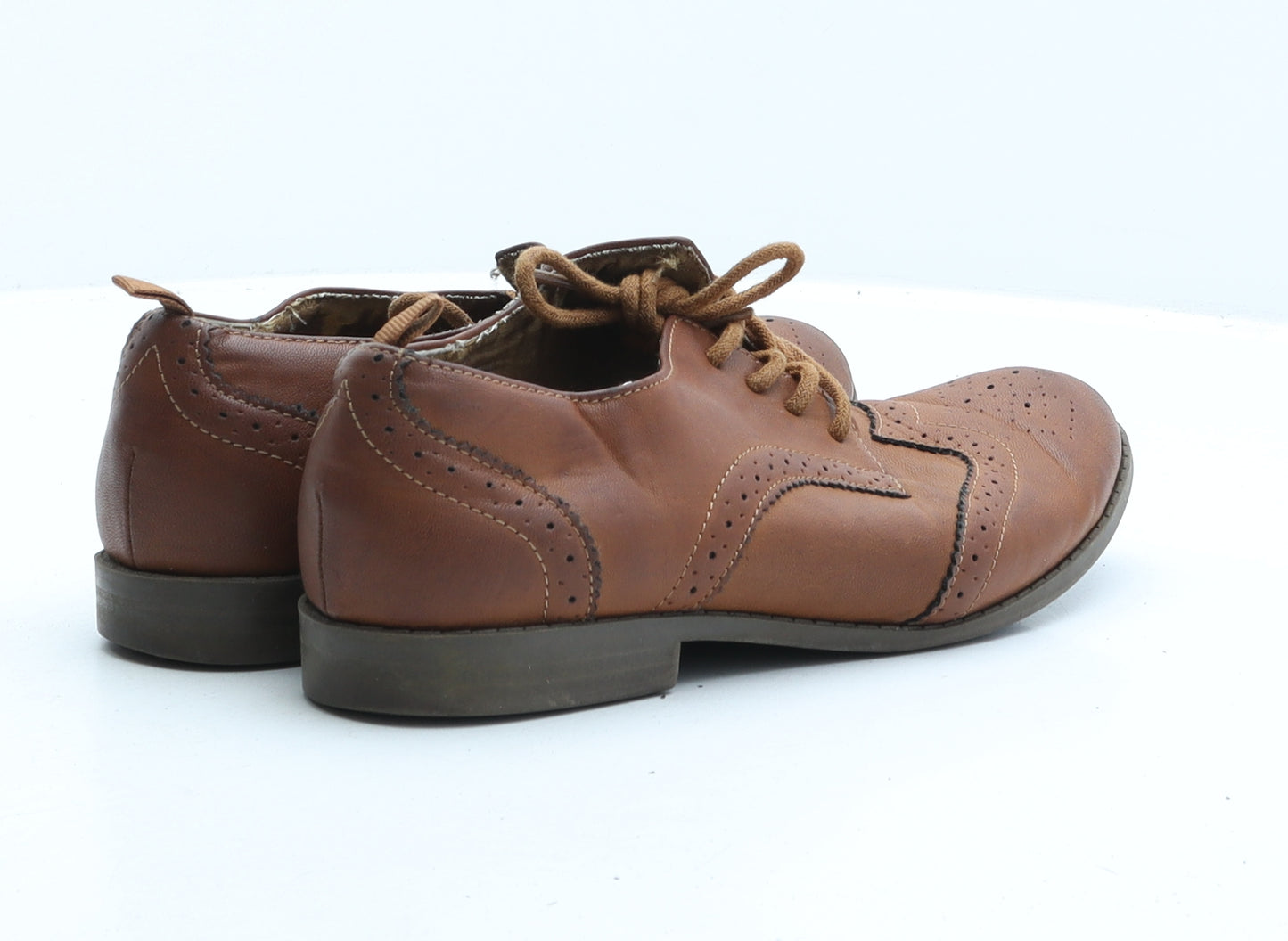 H&M Womens Brown Synthetic Oxford Casual UK 6 39 - Brogue Detail
