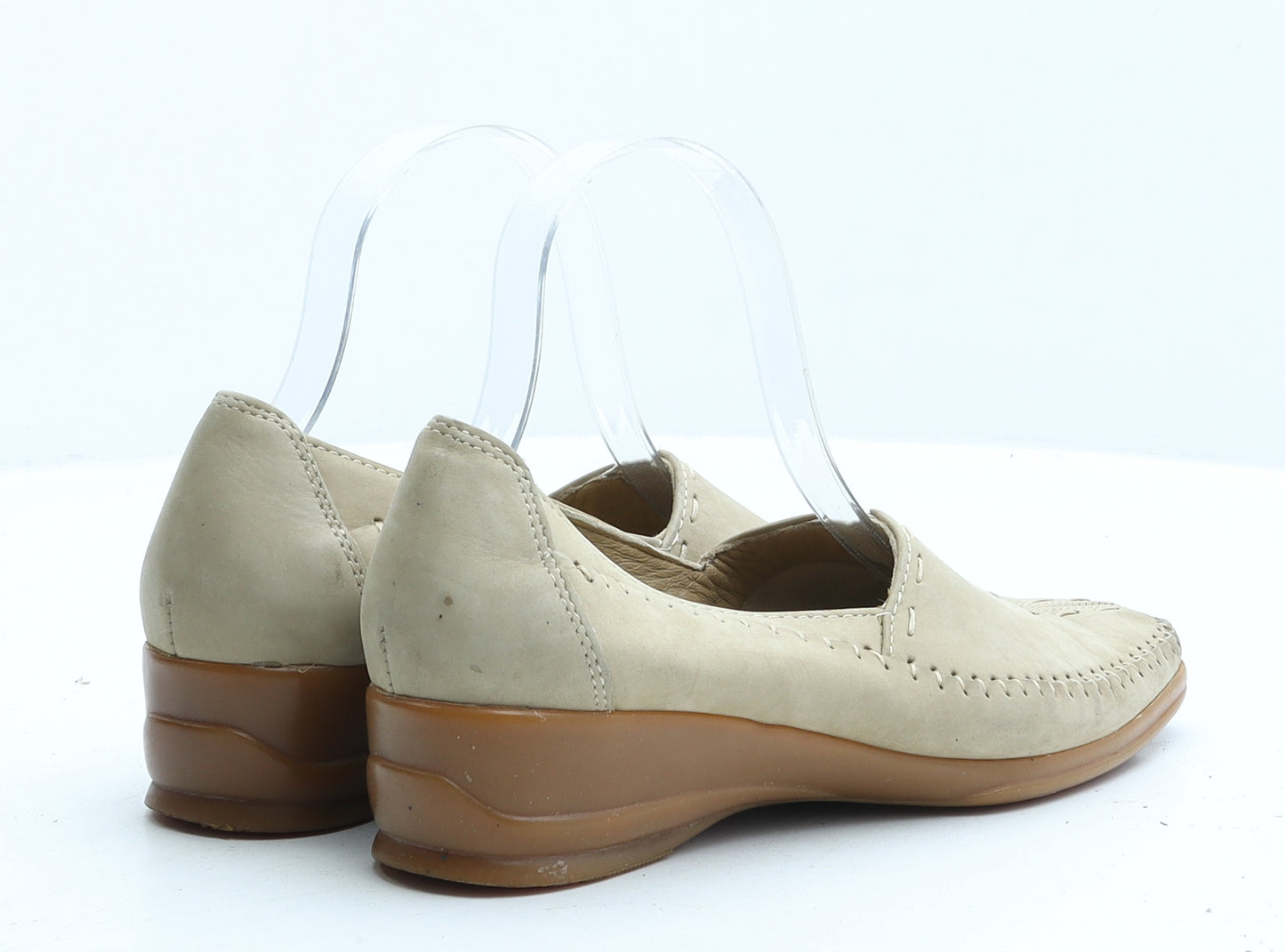Pavers Womens Beige Synthetic Slip On Flat UK 5 38