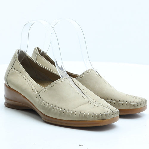 Pavers Womens Beige Synthetic Slip On Flat UK 5 38