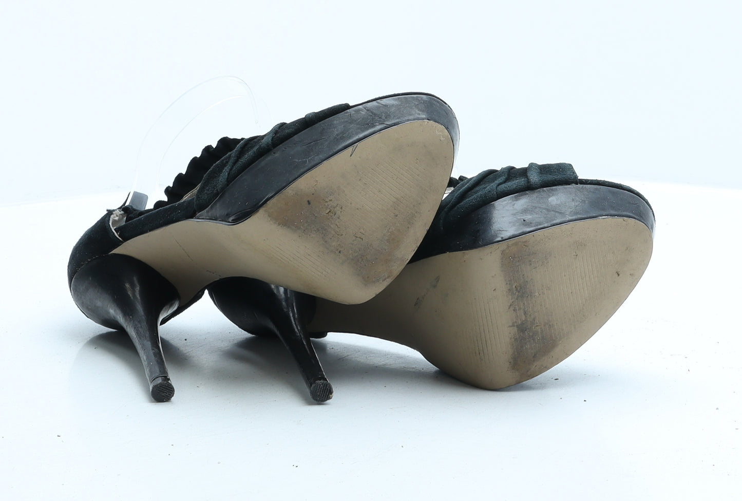 Steve Madden Womens Black Leather Strappy Heel UK 7