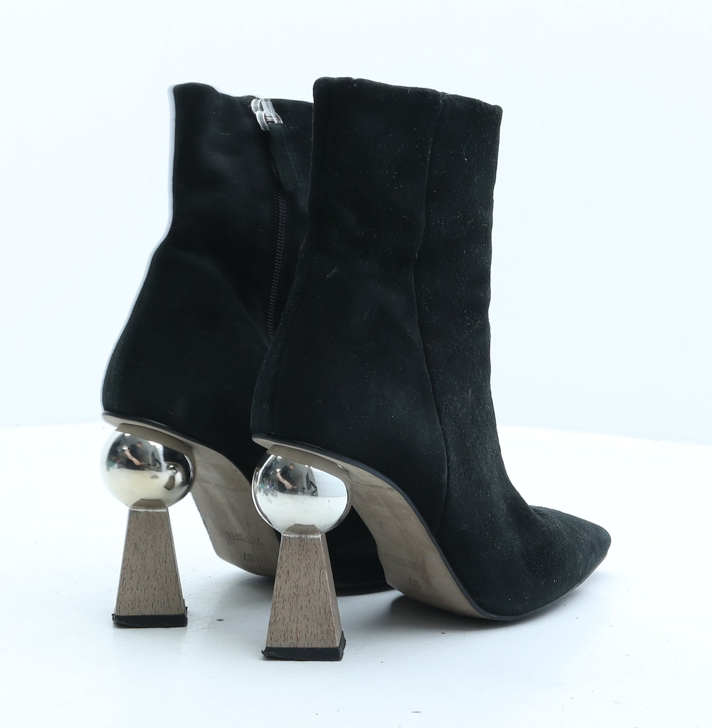Topshop Womens Black Fabric Bootie Boot UK 4 37