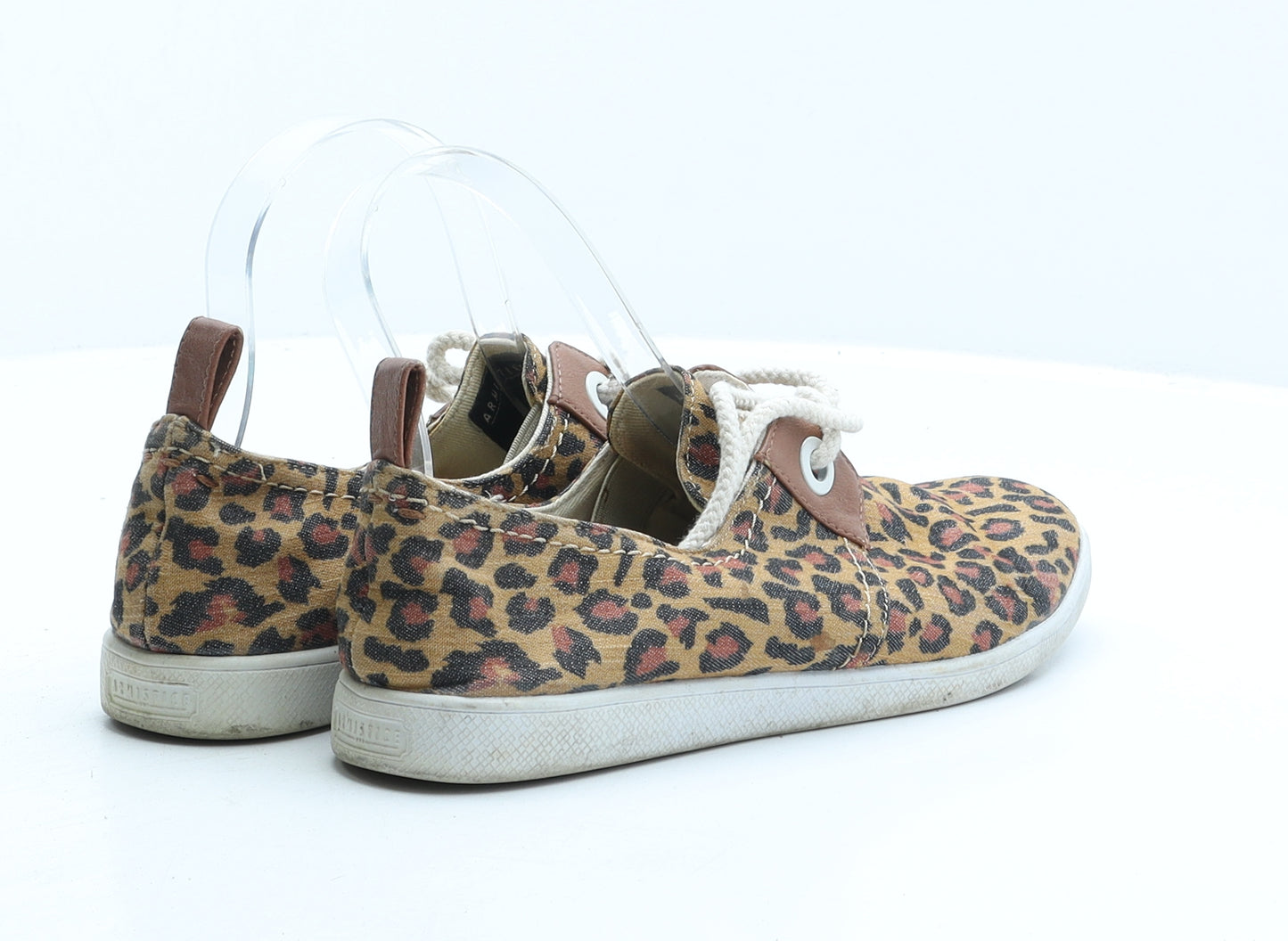 Armistice Womens Orange Animal Print Fabric Trainer UK 5 37 - Leopard print