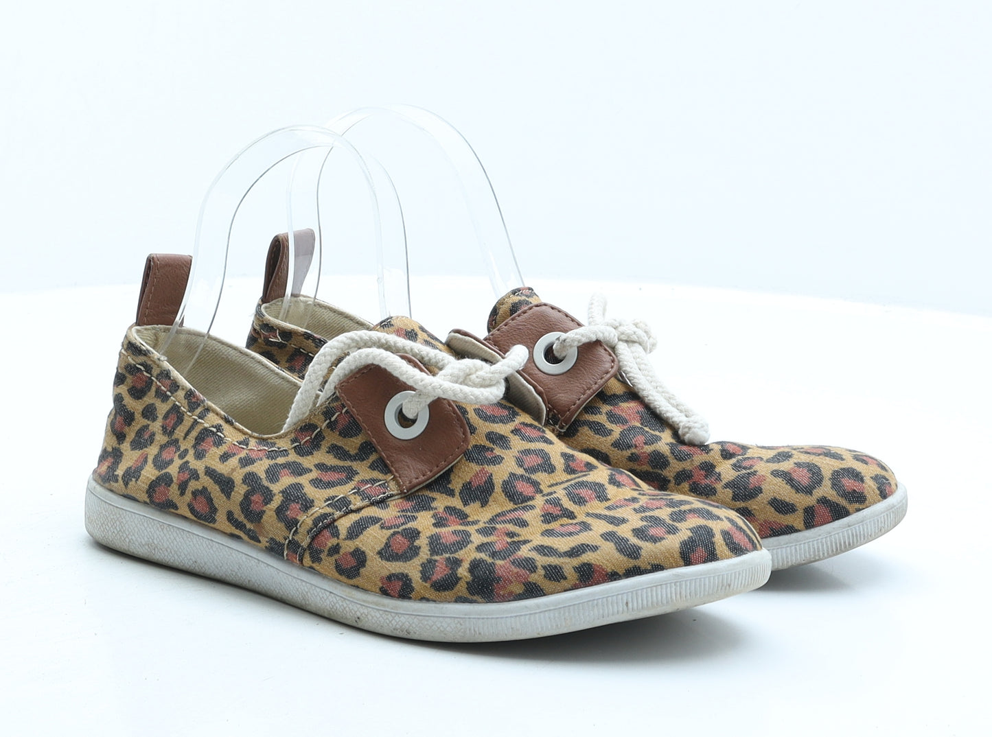 Armistice Womens Orange Animal Print Fabric Trainer UK 5 37 - Leopard print