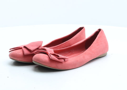 Bank Womens Pink Fabric Ballet Flat UK 5