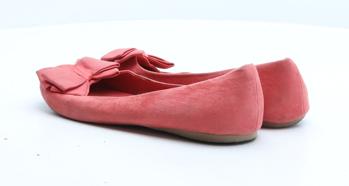 Bank Womens Pink Fabric Ballet Flat UK 5