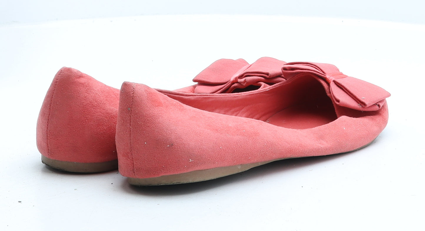 Bank Womens Pink Fabric Ballet Flat UK 5