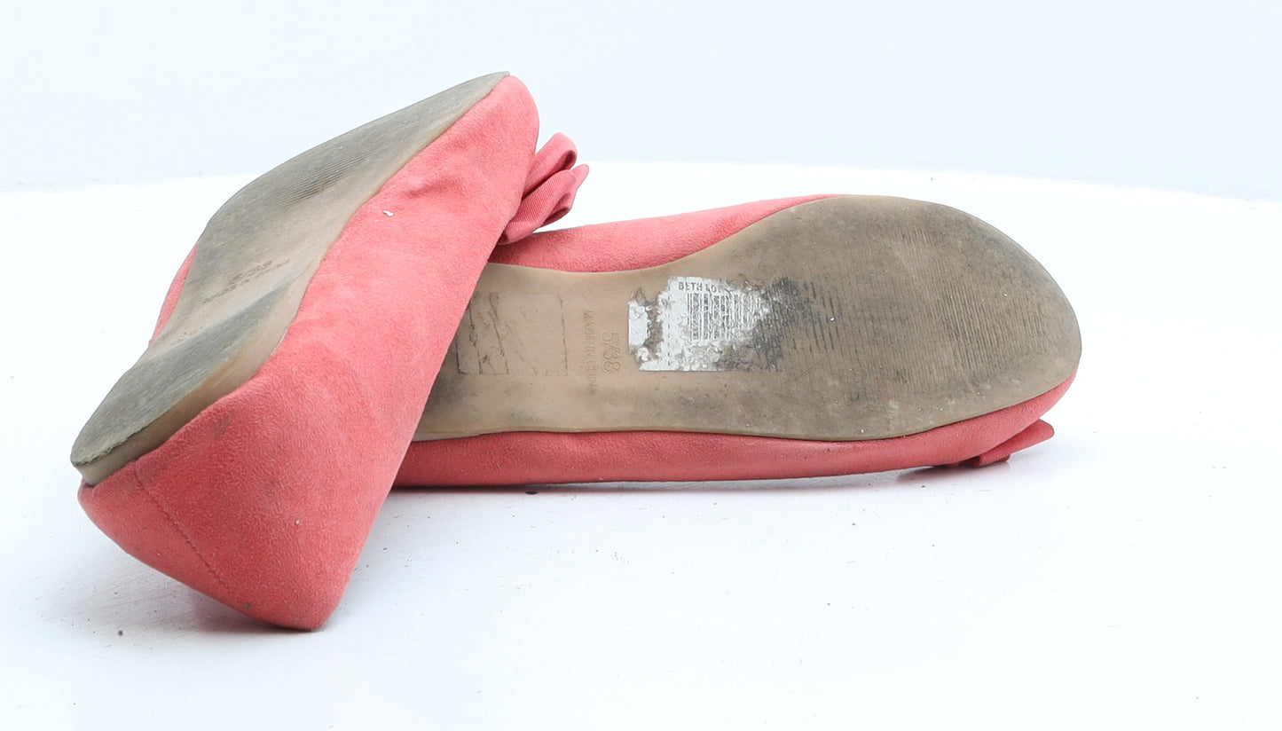 Bank Womens Pink Fabric Ballet Flat UK 5