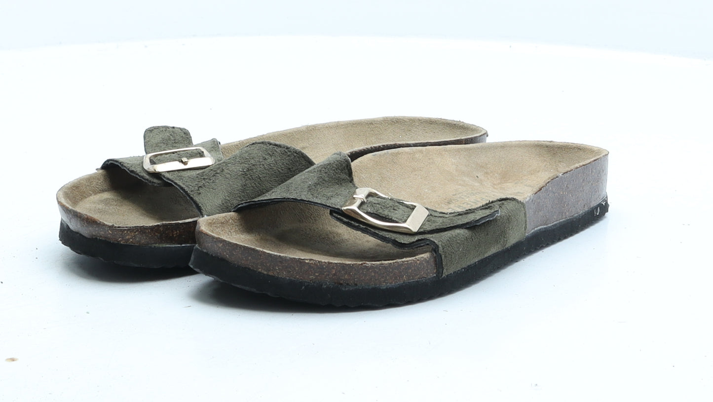 Atmosphere Womens Green Fabric Slip On Sandal UK 4