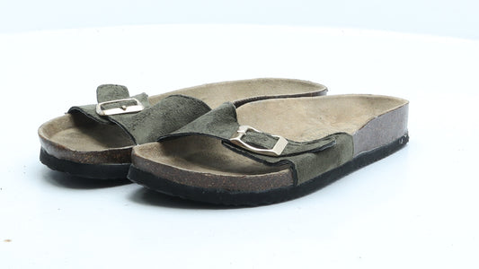 Atmosphere Womens Green Fabric Slip On Sandal UK 4
