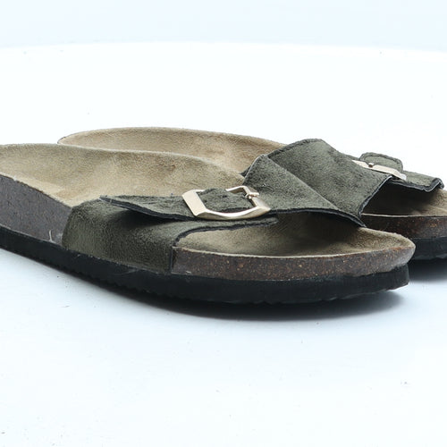 Atmosphere Womens Green Fabric Slip On Sandal UK 4